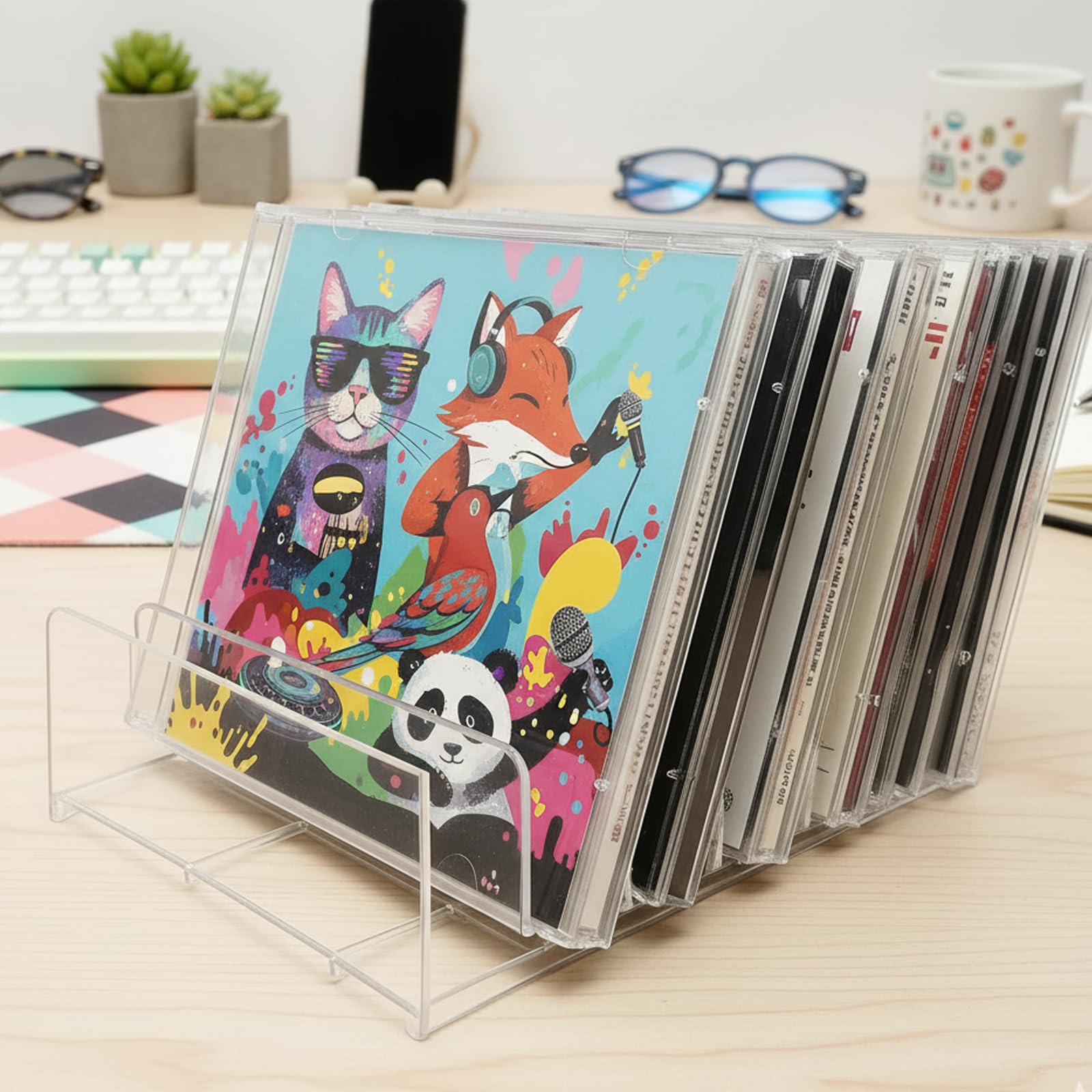 Amazon.co.jp: CDラック 7段収納可能なcd ディスプレイスタンド cd